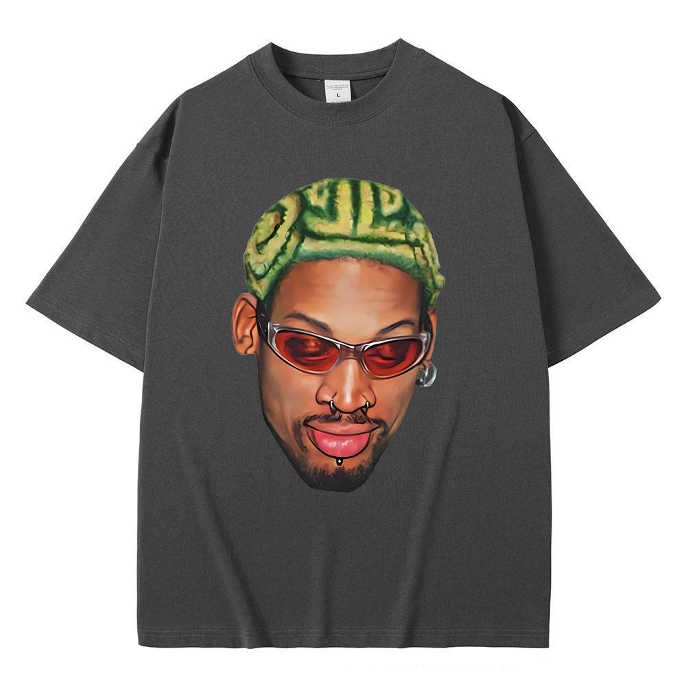 The Worm Dennis Rodman Head Graphic Tshirt Male Vintage Oversized Basketball Boys T Shirt Men's Hip Hop Fashion Street T-shirts