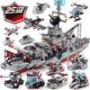 25IN1 Military Building Blocks Set Aircraft Carrier Warship Airplane Model DIY Construction Toy Christmas Gift