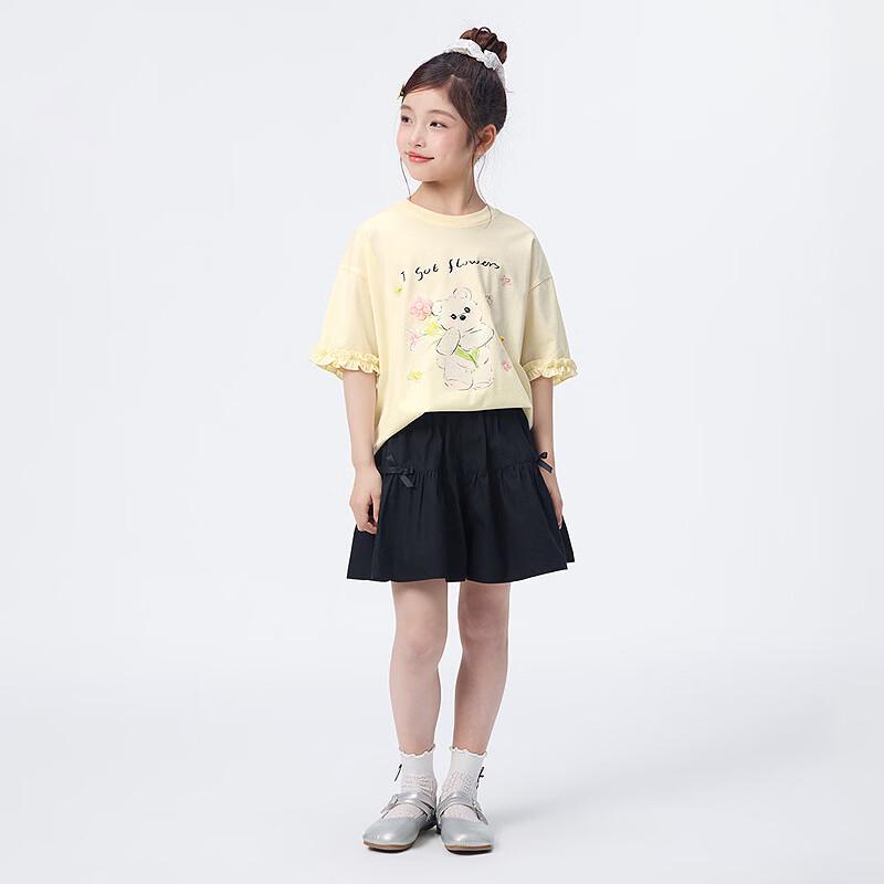 

Xiaoyinman Girls 10A Antibacterial Cotton Short-Sleeve Print T-Shirt 150