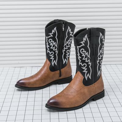 2024 New Male Chelsea Boots Men's Luxe British Shoes Cowboy Botas Retro Side Zipper Motorcycle Boots Fashion Walking Shoes Men