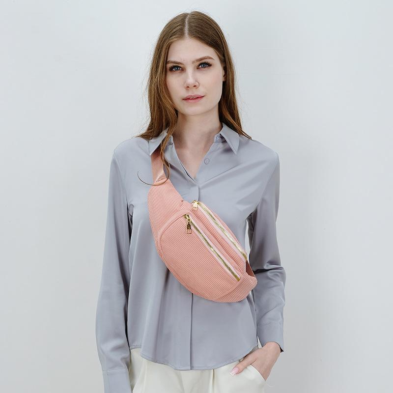 

Casual and simple corduroy breast bag New women s crossbody shoulder bag Going out Versatile portable fanny bag Mobile phone bag batch белый