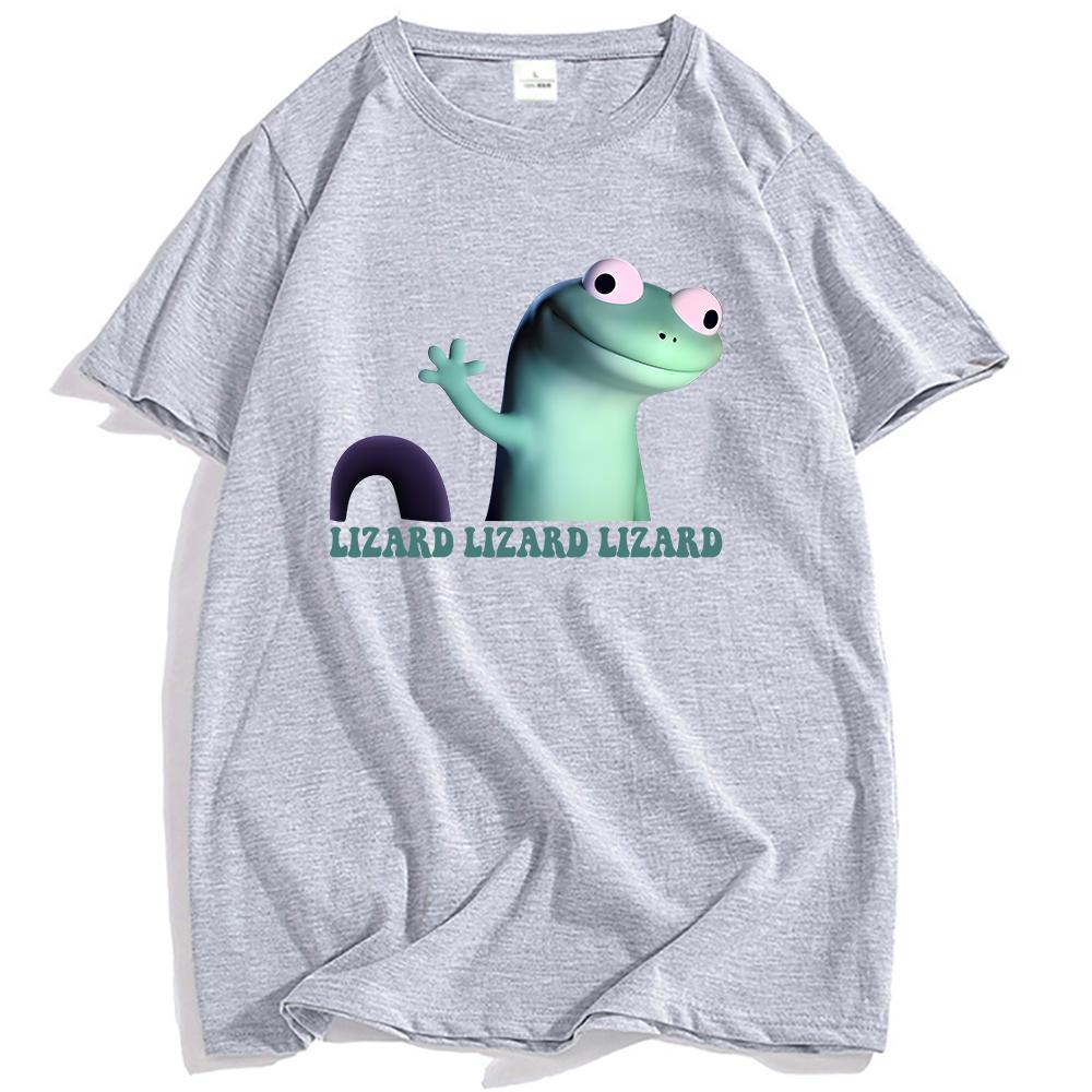 Women Tees Lizard Meme Funny Graphic T-shirt Casual Short Sleeve Cotton Tshirts Unisex Streetwear Cartoon Printing T Shirt