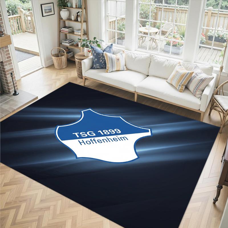 TSG Hoffenheim FC Design Kristall Samt Teppich Gemütlich Nicht?Rutschfester Teppich mit Aufdruck für Schlafzimmer Wohnzimmer Eingang