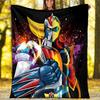 1pc UFO Robot Grendizer5 Theme Blanket - Digital Print, Polyester, Cozy for All Seasons, Perfect for Outdoor, Camping, and Travel