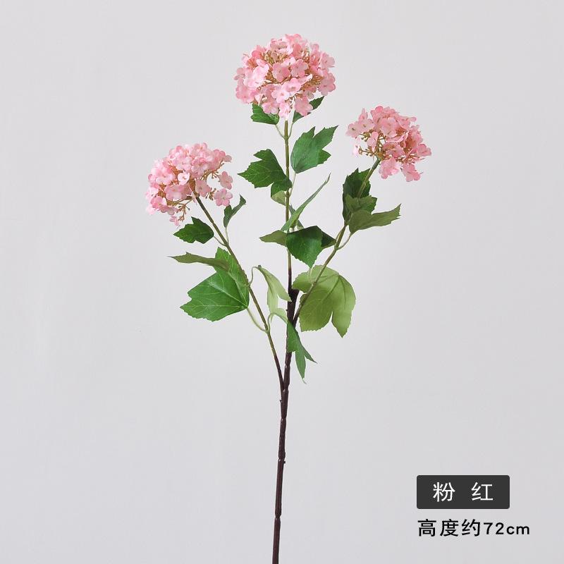 White Artificial Hydrangea 3 Heads Fabric Green Hydrangea Long Branches Decor Spring Artificial Floral Arrangement Wedding