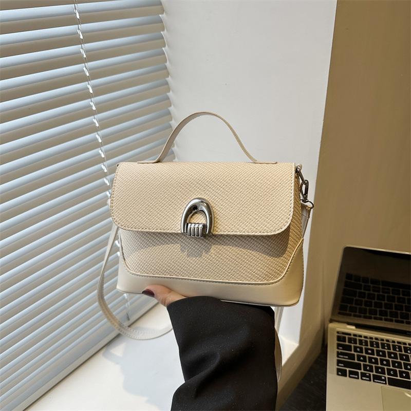 New Fashionable Contrasting Color Armpit Bag Large Capacity Shoulder Bag Retro Small Square Bag High Sense Commuter Messenger Bag