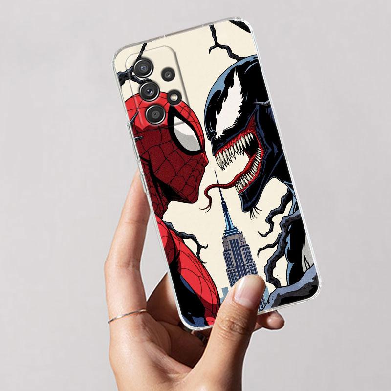 Funda Transparente Spiderman Venom Marvel Art Para Samsung Galaxy A57 A37 A56 5G A36 Fundas A55 A54 A35 A26 A07 A17 A16 A06 A36 A15 Cubierta