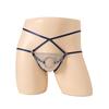 Men's Elastic Underwear, Hollowed-out Leaking Ring Chain Four-corner Sex Underwear, Men's Sex Underwear