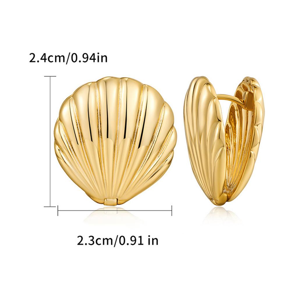 Small Piercing Earrings Simple Small Shells Shaped Stud Earrings Sweet Cool Party Jewelry Fashion Metal Ear Buckle