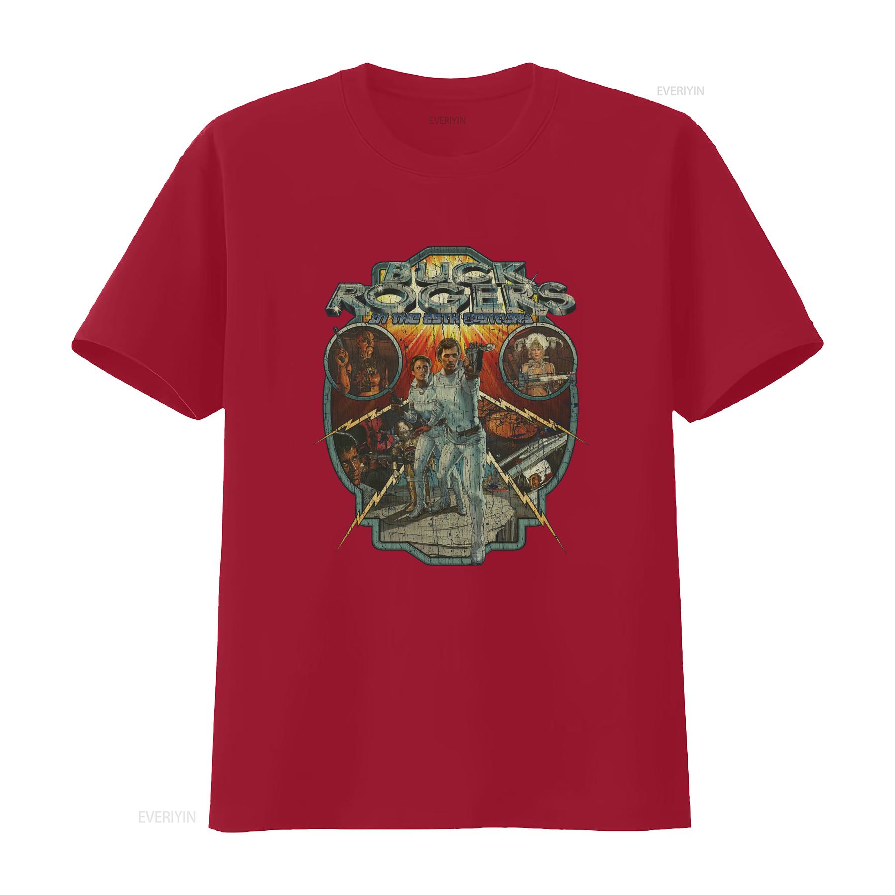 

1979 Vintage Buck Rogers in the 25th Century Mens T Shirt Retro Sci Fi Design vintage Washed Breathable streetwear Comfortable S