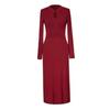 Red Knitted Improved Cheongsam Dress Autumn and Winter New Slim and Thin Banquet New Dress