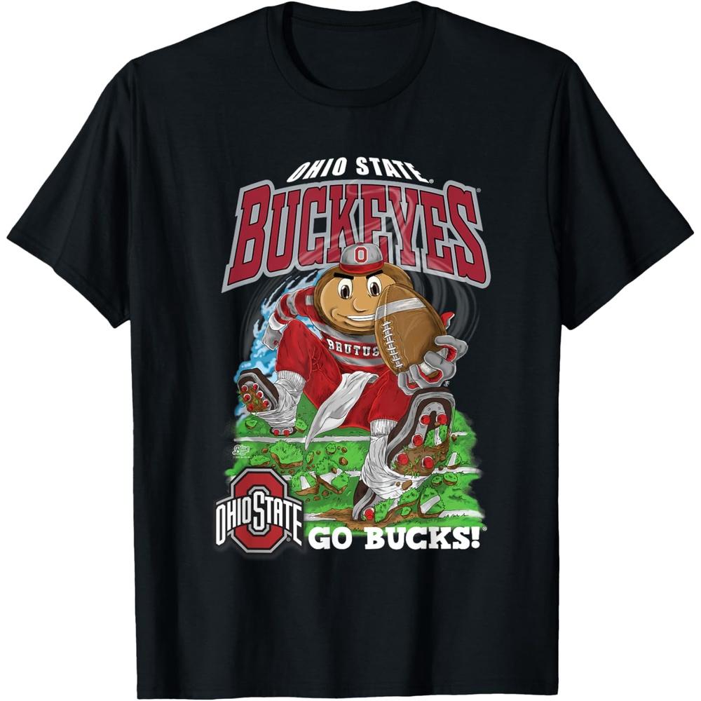 Ohio State Buckeyes Vintage Football Brutus T-Shirt L чёрный