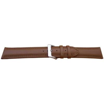 Watch Bracelet - MY-MONTRE - Calfskin - Light Brown - Double Stitching - 20mm (18mm) 205-220mm