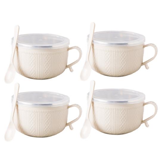 Microwave Ramen Bowl with Handles Stainless Steel Lunch Box Insulated Food Container for Noodles & Soup Large Capacity Bento Tumbler