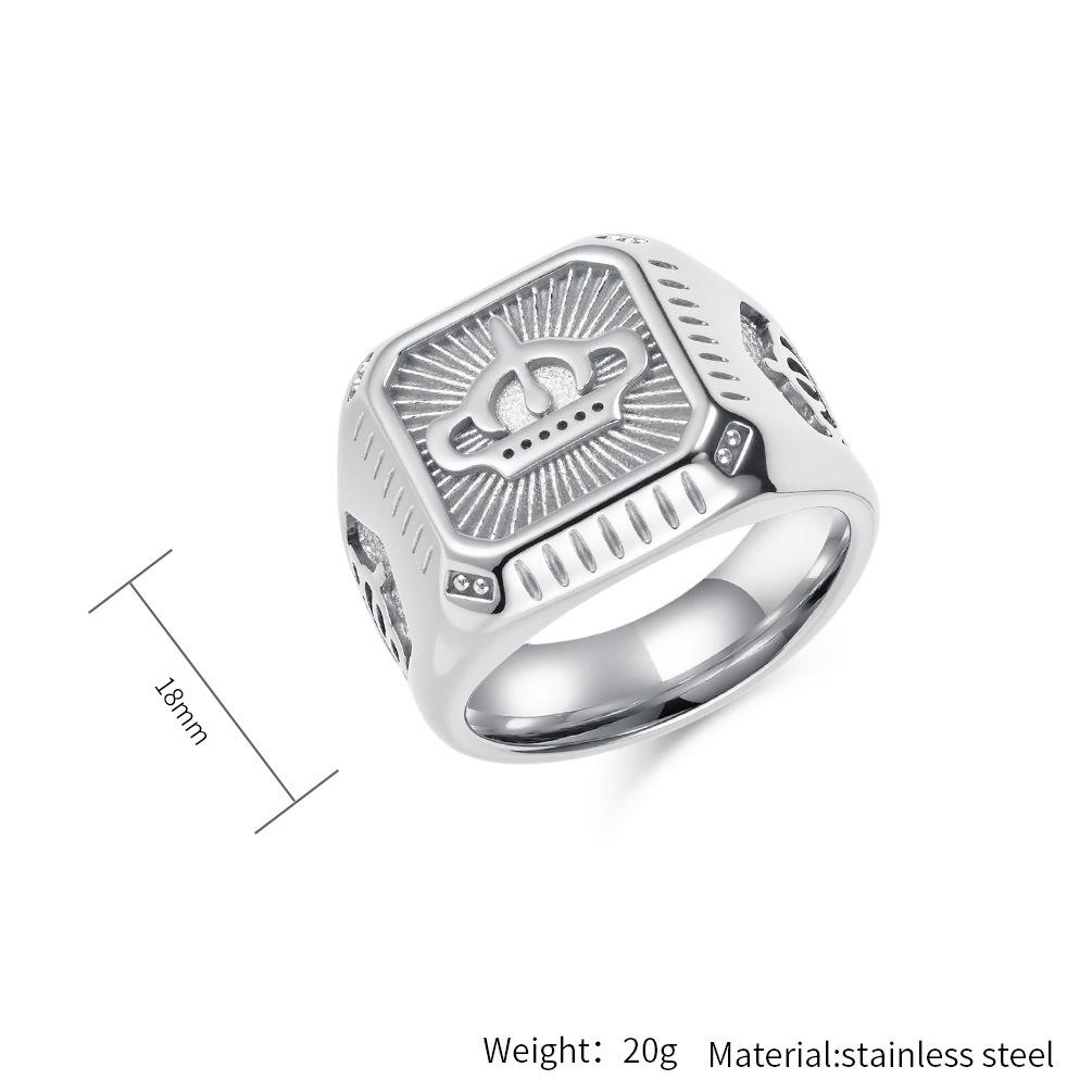 

Кольцо Bling Crown из титановой стали для мужчин, хип-хоп, золотого цвета, кольцо на мизинец, рэп, уличная одежда, ювелирные изделия, модные аксессуары из нержавеющей стали 12#