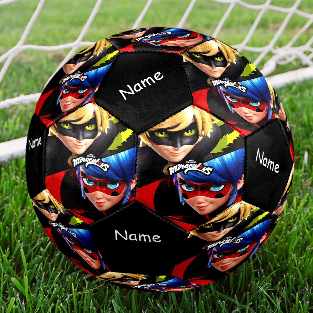 Custom Name Miraculous Theme Size 5 Soccer Ball, Suitable for Both Indoor and Outdoor Matches, a Gift Suitable for Everyone.