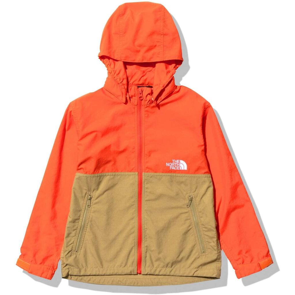 The North Face Compact UV Retro Size 140 Kids' Jacket, Unisex, Water-Repellent, Protection, Lightweight, Orange/Kelp Tan,