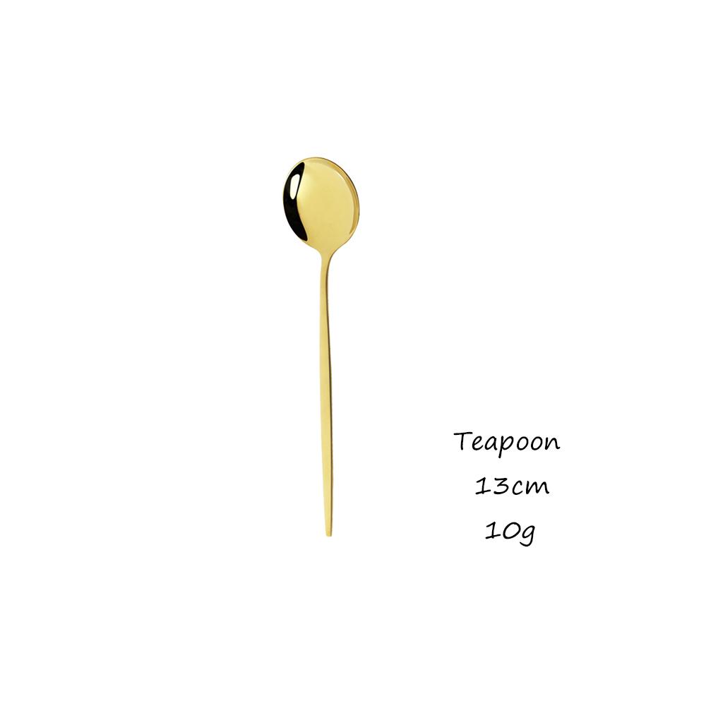 Gold Western Geschirr Geschirr Dessert Messer Gabel Kaffee Löffel Teelöffel Stahl Besteck Set Edelstahl Hause Abendessen Set