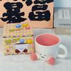 Creative Ceramic Coffee Mugs for Couples Cute Cartoon Valentine Birthday Gift Set with Gift Box Packaging