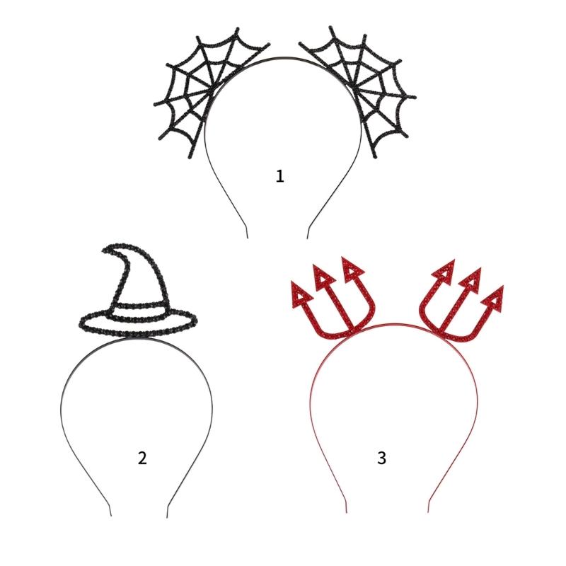 Punk Halloween Headband Stage Props Spiderweb Hairband Festival Party Headdress