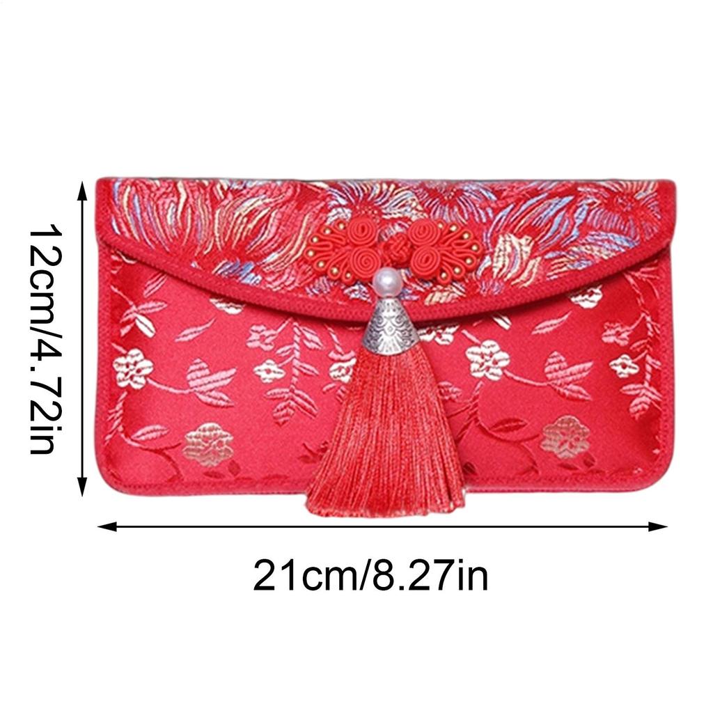 Red Envelopes Chinese Bronzing Foil Packets Wedding Red Envelope With Tassels For Adults Elders Home Family Gathering Holidays