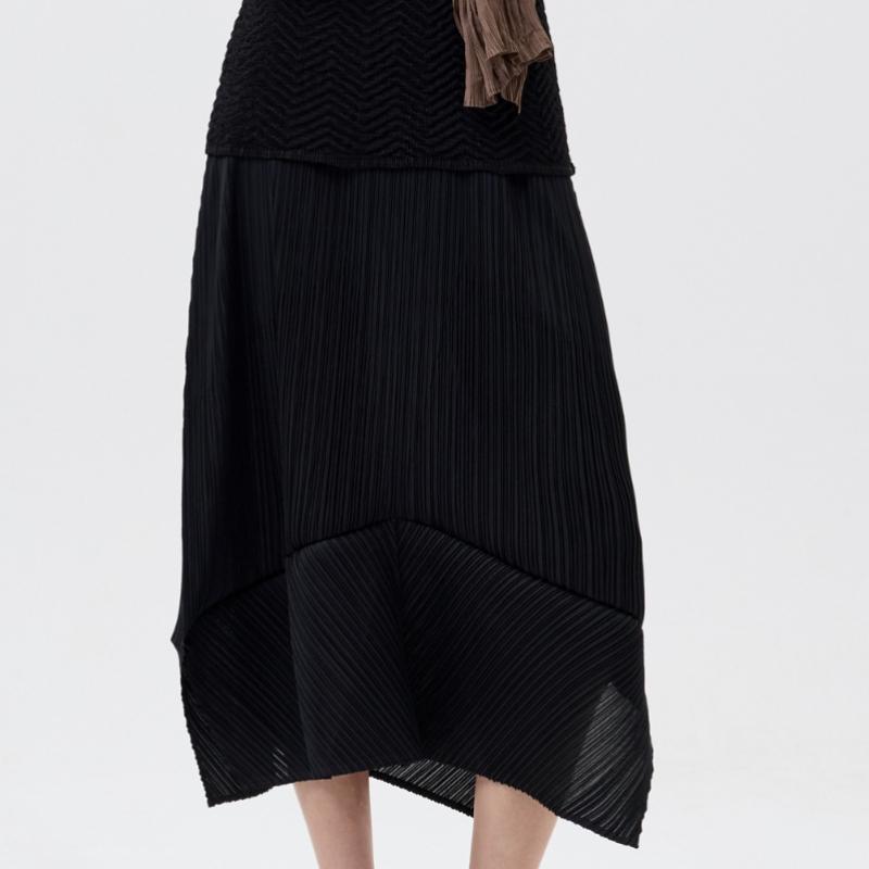 Pleats Me Slit Detail Pleated Skirt Ppskm126004