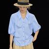 Modal Blend French Pleated Mid-Sleeve Blouse