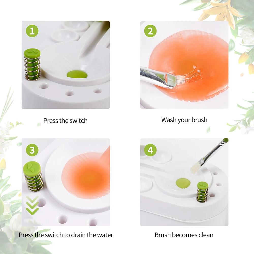 New 1PC  Paint Brush Cleaner With Drain Button Automatic Water Circulation Paint Brush Cleaning Machine Cleaning Bucket Art Tool