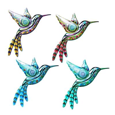 Wrought Iron Hummingbird Ornament Metal Wall Art Decor Hanging Crafts for Home Living Room Bedroom Outdoor Garden Decor