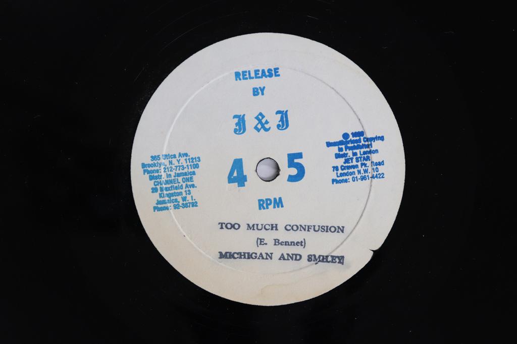 12inch Record MICHIGAN & SMILEY / TONY CHIN - Too Much Confusion / Lonely Soldier JJ063 J&J 1980 Jamaica Reggae, Ska & Dub Used