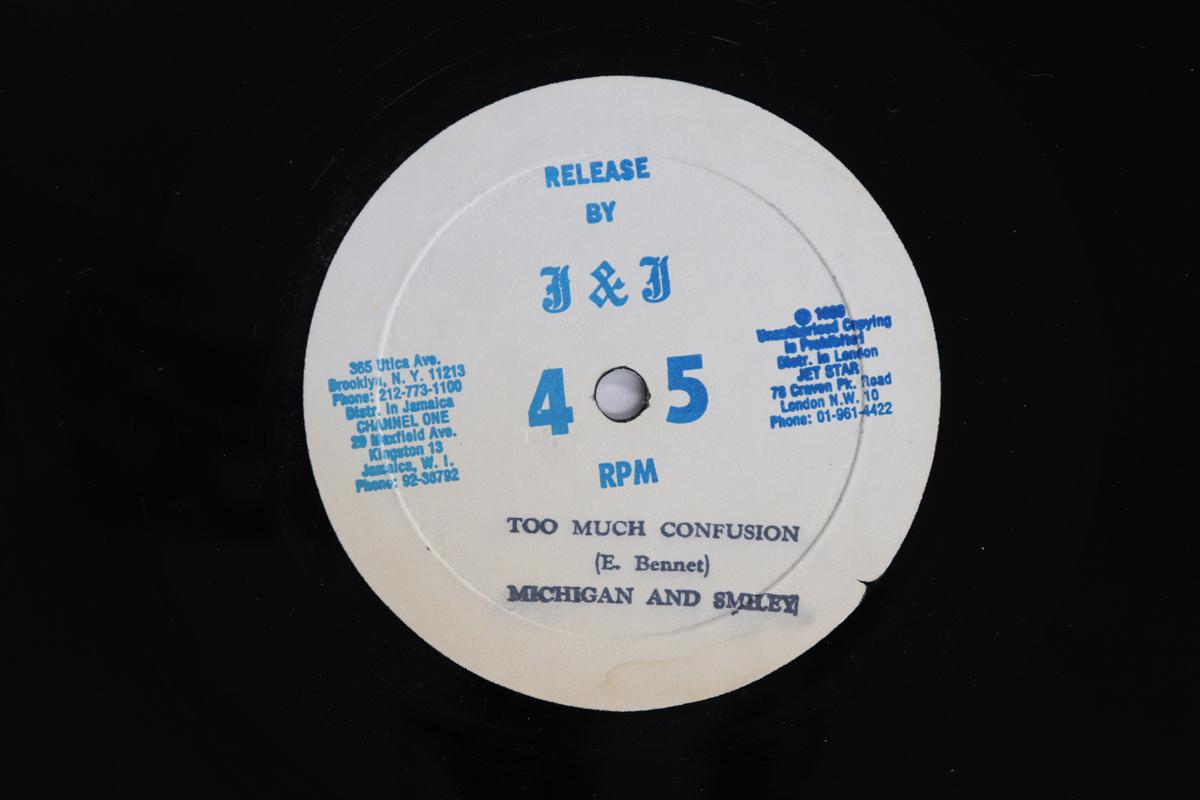 

12inch Record MICHIGAN & SMILEY / TONY CHIN - Too Much Confusion / Lonely Soldier JJ063 J&J 1980 Jamaica Reggae, Ska & Dub Used