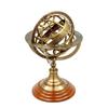 Metal Wood Sphere Globe (floored Base - 4 Inch , Globe Size : 9 X 5 Inch, Brown)