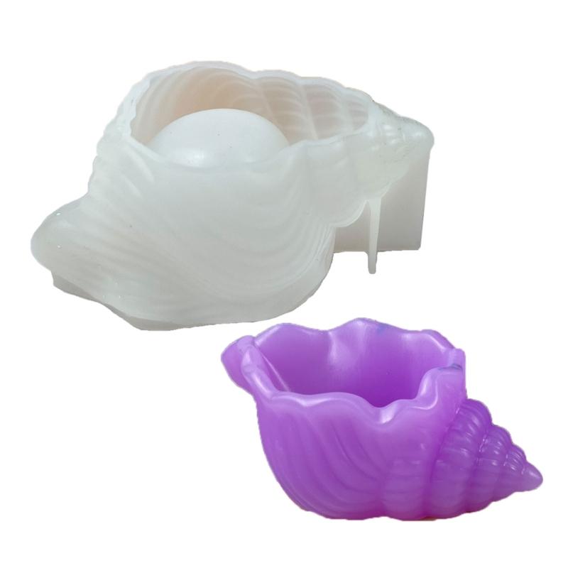 Silicone Mould for DIY Seashells Snail Ornament Storage Box Resin Mold Perfect for Jewelry Holder Mold Home Decoration