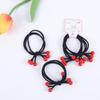 Korean Style Three-Piece Red Bead Elastic Hair Tie Set