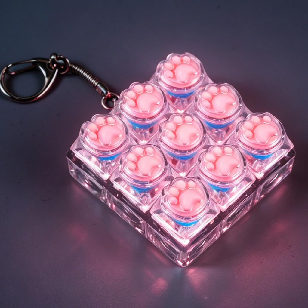New Keys Finger Keyboard Keycap Stress Relief Fidget Keychain Pass The Time Key Button Pinch Toy Adult