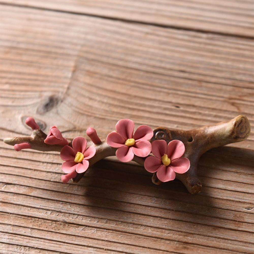 Ceramics Plum Blossom Writing Brush Stand Incense Stick Holder Home Decor Aromatherapy Base