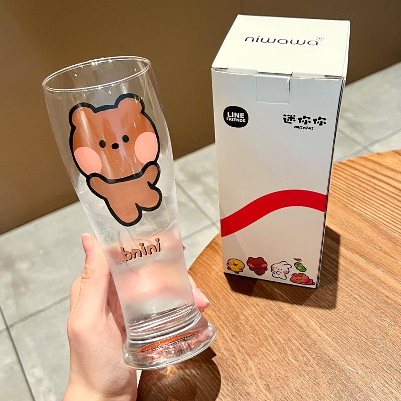 Glass cup girls high value summer cold drink juice cup large capacity drink beer cup
