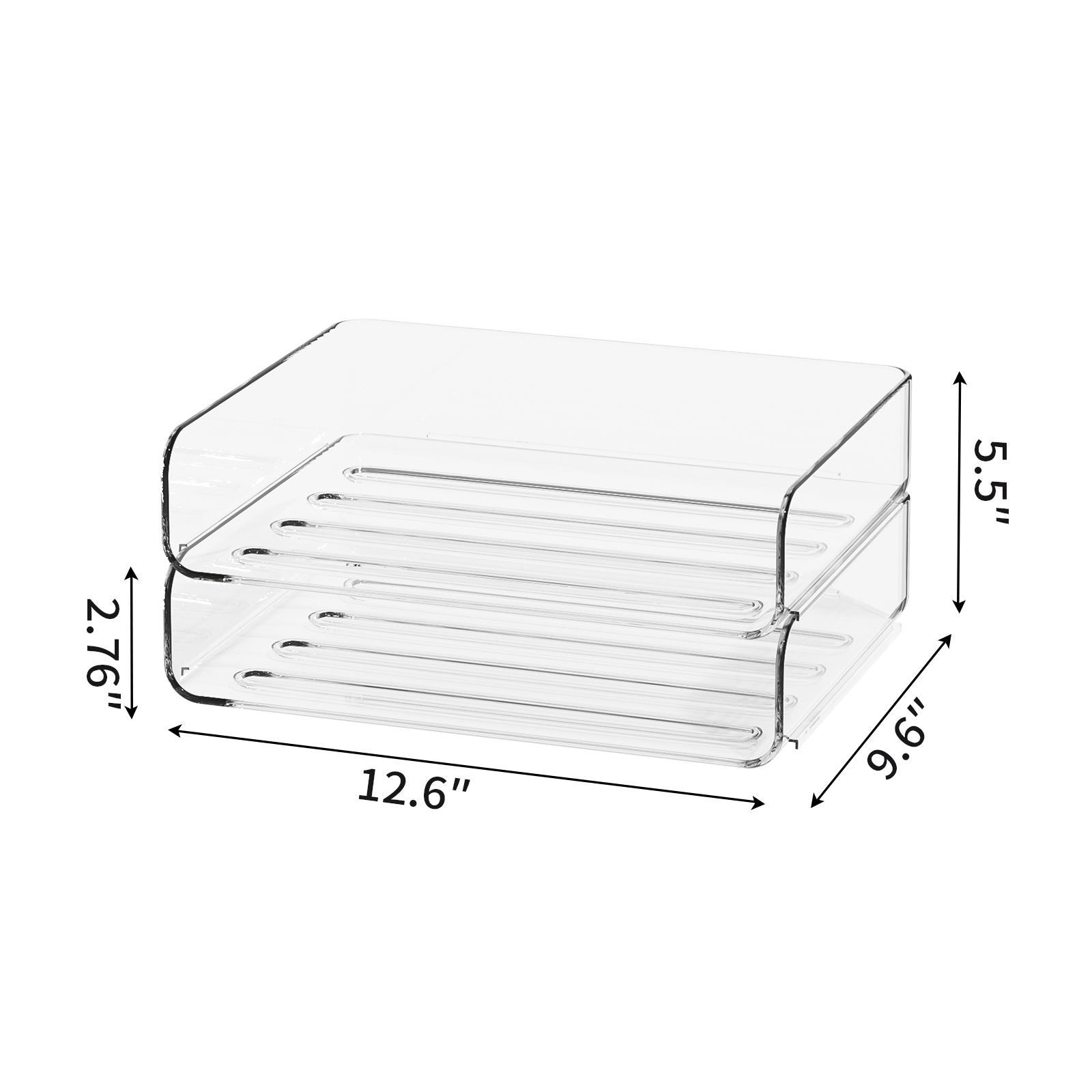 

4-Tier Desk Paper Storage Rack, Stackable Desktop Paper Storage Tray, Great for Office Supplies, A4 Storage (Transparent, 4-Tier