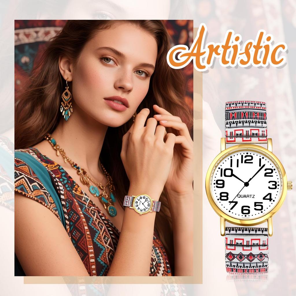 Cute Watch with a Flexible Bellows Stylish Analog One Size Fits Stainless Steel Quartz Fashion Accessory Perfect Gift for Bohemian-style Women's Band