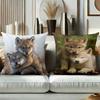 Wolf Pattern Pillow Covers Cute Wolf Family Design Polyester pillowcase, sofa decorative cushion cov Headboard Pillow