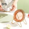 Transparent Fruit Plate Golden Edge Stackable Snacks Serving Platter Unbreakable Round Salad Dessert Dinner Plate Dining Room Supplies