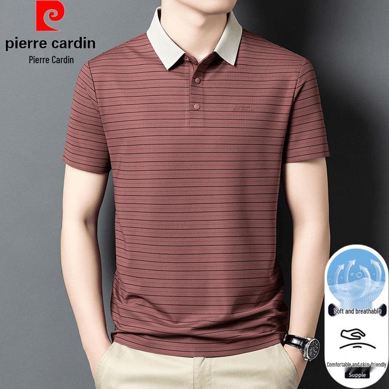 Pierre Cardin Men s Striped Cooling Lapel Polo Shirt XL
