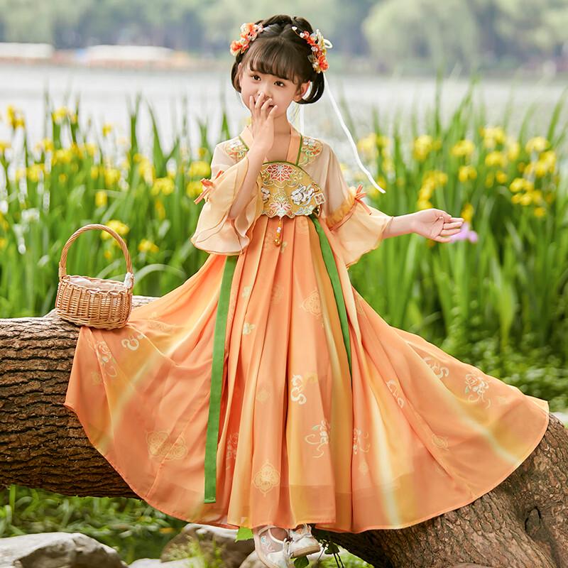 Anneyol Girls  Summer Chinese Style Hanfu Princess Dress 120