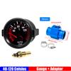 Manómetro de Temperatura del Agua de 2" 52 mm 40-120℃ Medidor de Temperatura del Agua+Sensor de Tubo de Unión de Temperatura del Agua Adaptador de Manguera de 26-40 mm para Coche de Gasolina 12V
