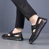 Fashion High Quality Summer Breathable Mens Sandals Fashion Handmade Split Cow Leather Casual Hollow Out Shoes Outdoor Men Beach Sandals