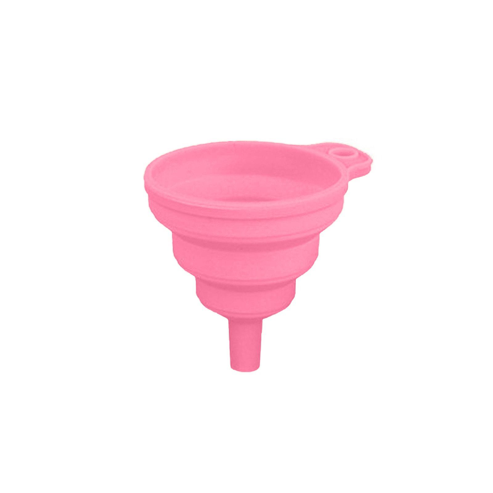 Silicone Gel Practical Foldable Funnel Hopper Kitchen Tool Gadget One Size розовый