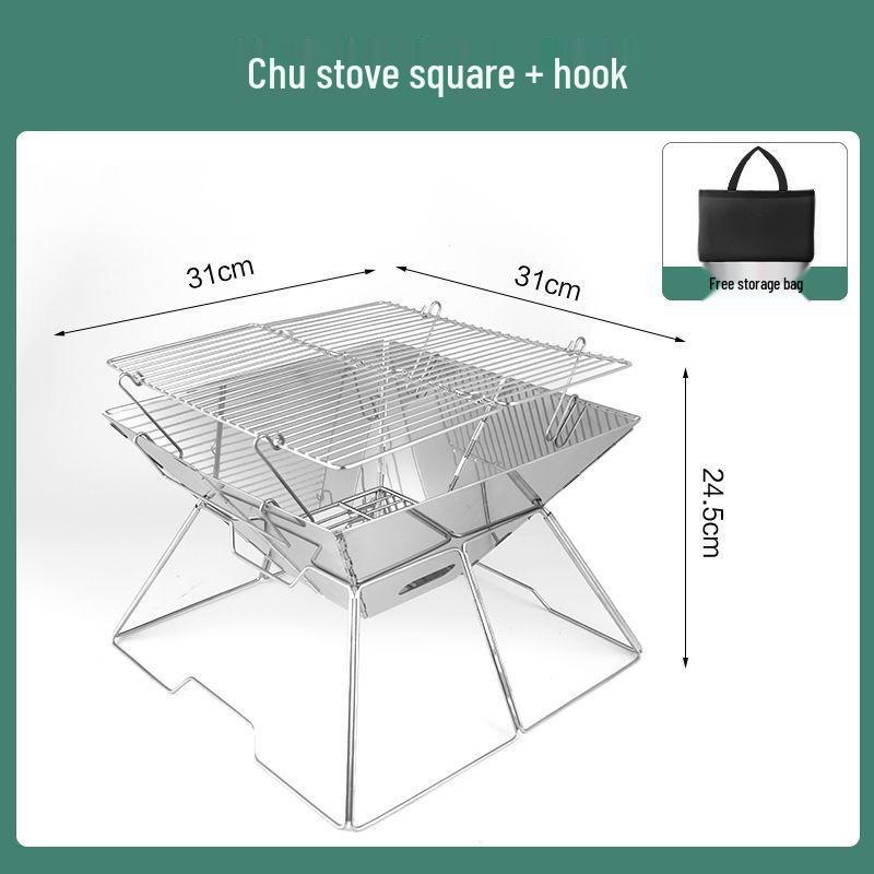 Portable Folding Fire Pit & Grill for Camping and Home Heating