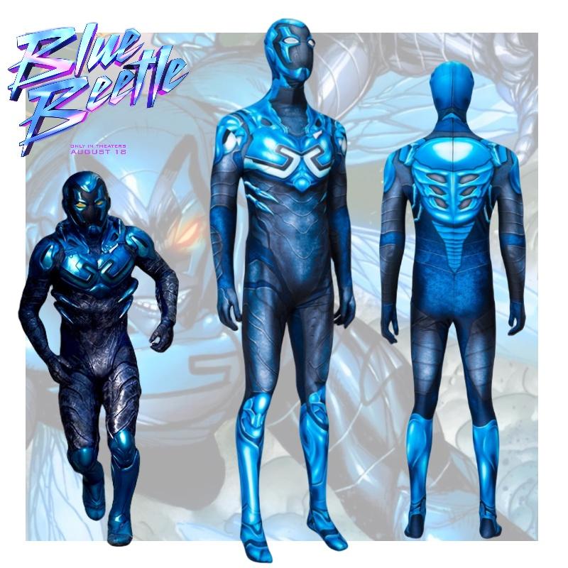 Trendy Blue Beetle Cosplay Jumpsuit Long Sleeve Polyester Costume For All Seasons