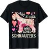 Schnauzer Nur Ein Mädchen Das Schnauzer Liebt Hund Blume Floral Geschenk Unisex T-Shirt