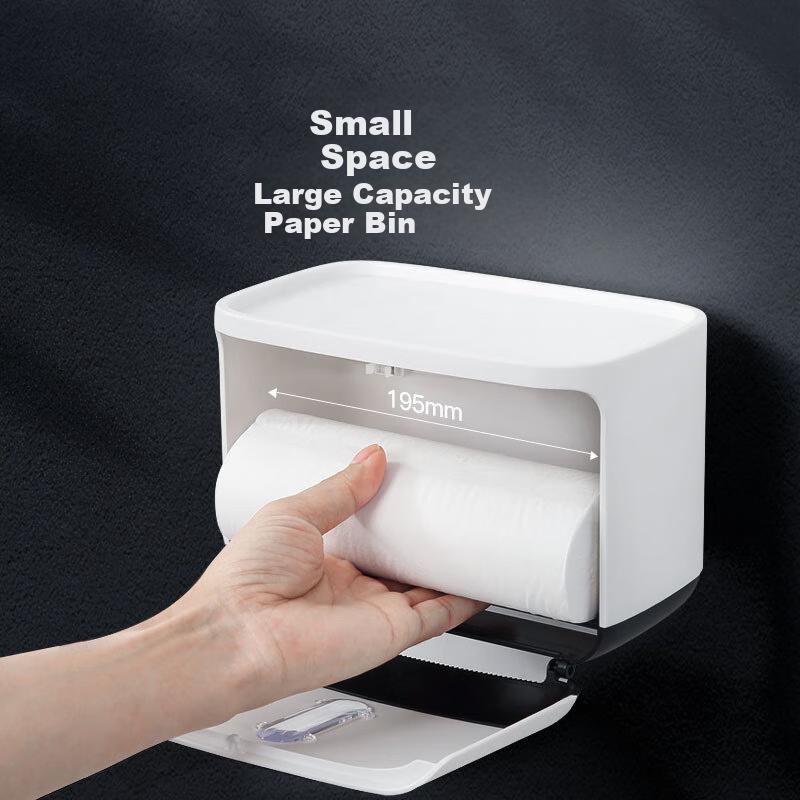 Ecoco Cocoa Bathroom Tissue Box Toilet Paper Non-perforated Bathroom Wall-mounted Box Bathroom Tissue Box E1807 Gray